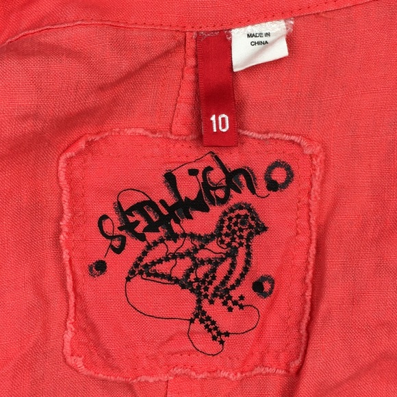 ➡️H&M Orange Linen Blazer Size 10 - Picture 6 of 12